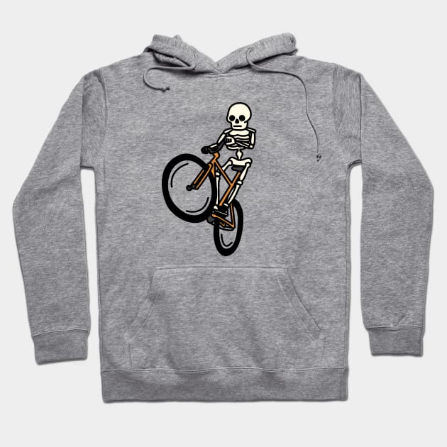 Bike Wheelie Skeleton Dude Hoodie by imotvoksim